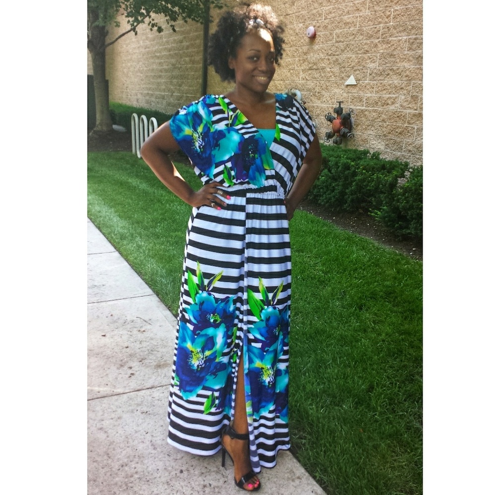 Floral, black & white  Sundress